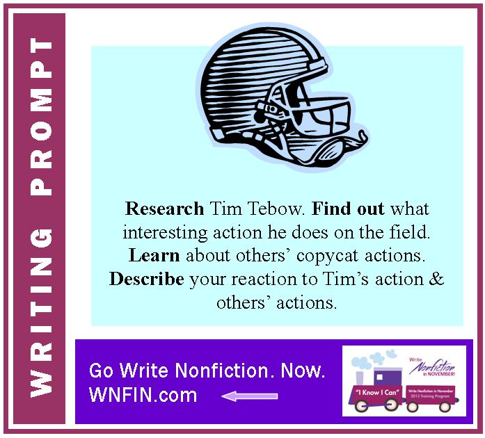 Writing Prompt: Describe Your Reaction to Tim Tebow’s Action on the Field