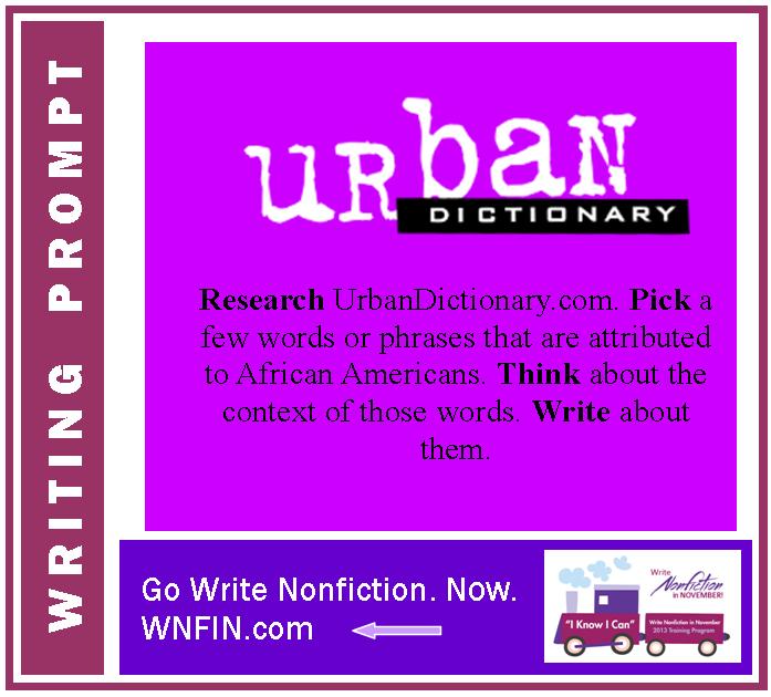 Writing Prompt: Write about Words found in UrbanDictionary.com