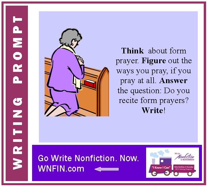 Writing Prompt: Do You Recite Form Prayers?