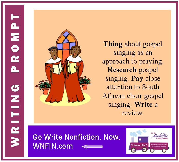 Writing Prompt: Explore and Review the Gospel Singing Approach to Prayer