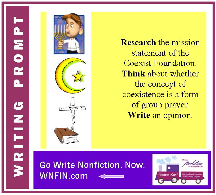 Writing Prompt: Do You Support the Mission of the Coexist Foundation?