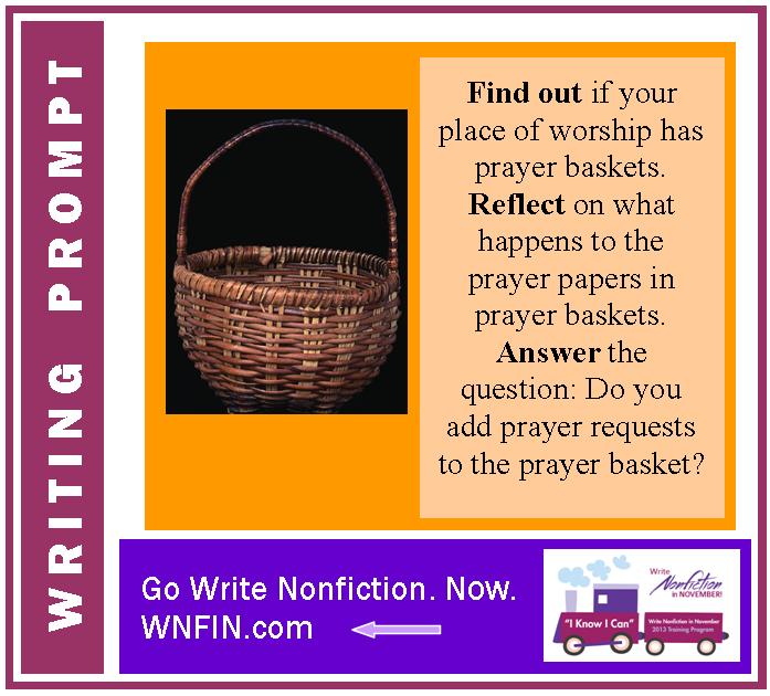 Writing Prompt: Do You Add Prayer Requests to the Prayer Basket?