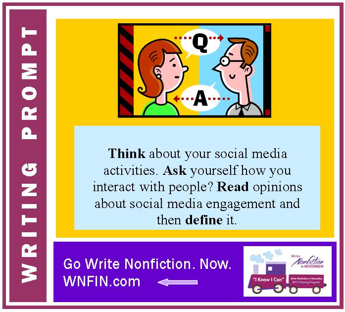 Writing Prompt: Define Social Media Engagement Based on Personal Experiences