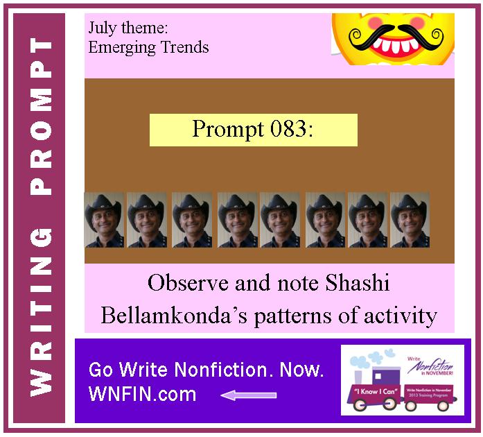 Writing Prompt: Observe and Note Bellamkonda’s Patterns of Activity