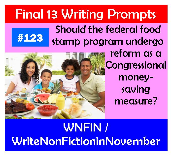 Writing Prompt: Should Food Stamps Undergo Congressional Reform?