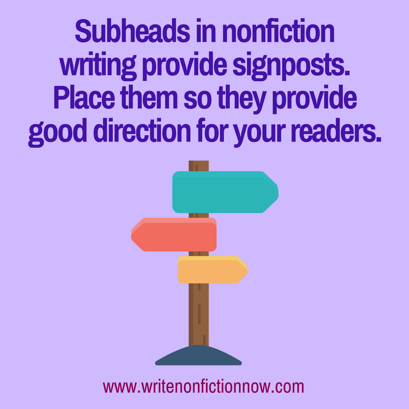 How and Why to Use Subheads in Your Nonfiction Writing