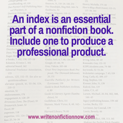 Don’t Publish a Nonfiction Book without an Index