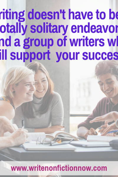 joining a writers' group or getting a writing buddy can help nonfiction writers succeed