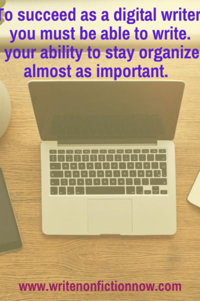 digital writers need to be organized