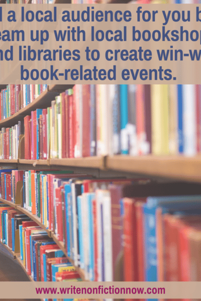 Learn how to build local audience at bookshops and libraries